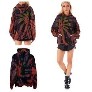 CARMAR Oversized Kaleidoscope Tie Dye Pullover Hoodie Sweatshirt Size Medium